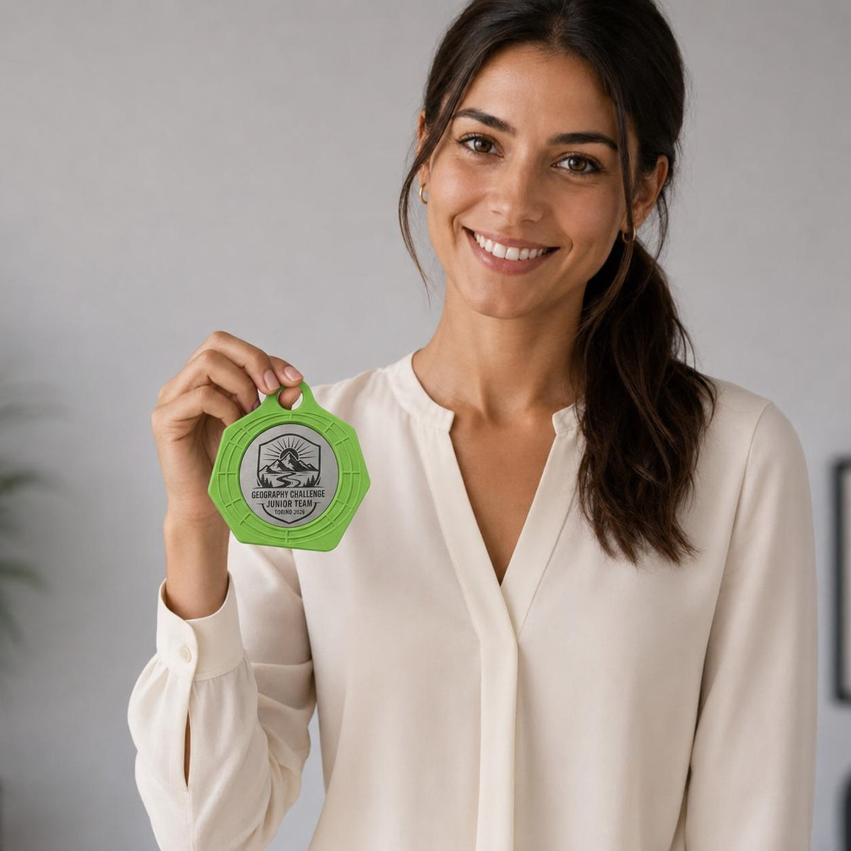 Set da 10 Medaglie Geografia Tutte Uguali, Ordine minimo: 10 Medaglie Tutte Uguali, Premio per Scuole e Gare di Geografia