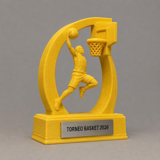 Trofeo Basket Personalizzato con Schiacciata, Premio Sportivo per Tornei e Squadre, 3 Dimensioni e 13 Colori