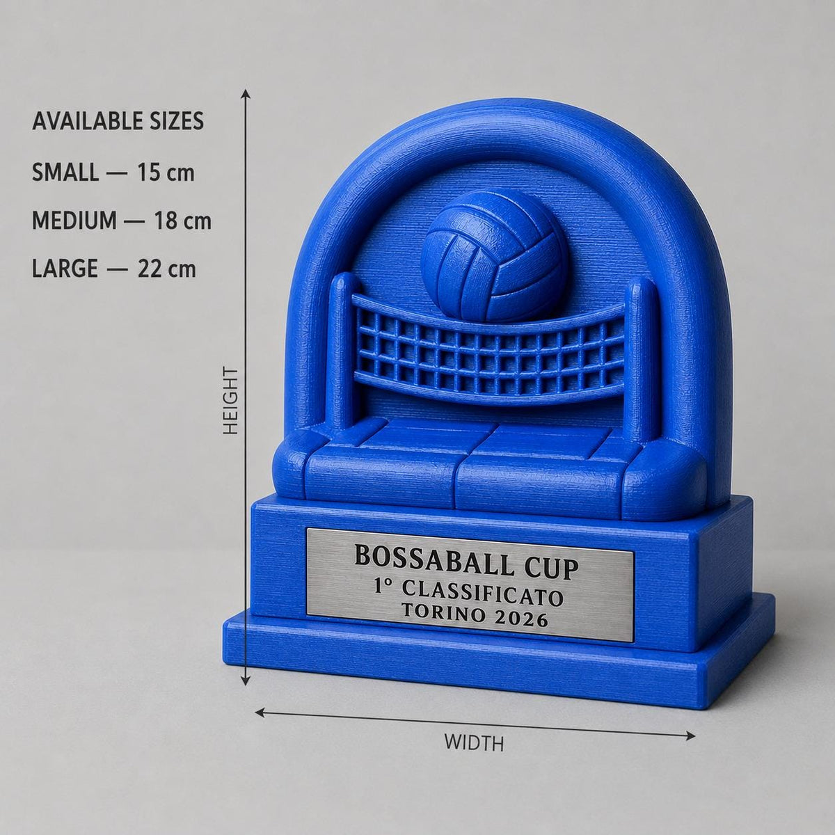 Trofeo Bossaball Personalizzato, Premio Sportivo per Tornei, Club, Scuole e Associazioni
