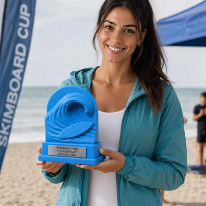 Trofeo Skimboarding Personalizzato, Premio Sportivo per Gare Skimboard, Club, Scuole e Associazioni
