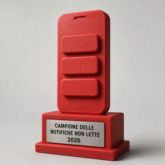 Trofeo Campione delle Notifiche Non Lette Personalizzato, Regalo Divertente per Amico, Collega o Famiglia