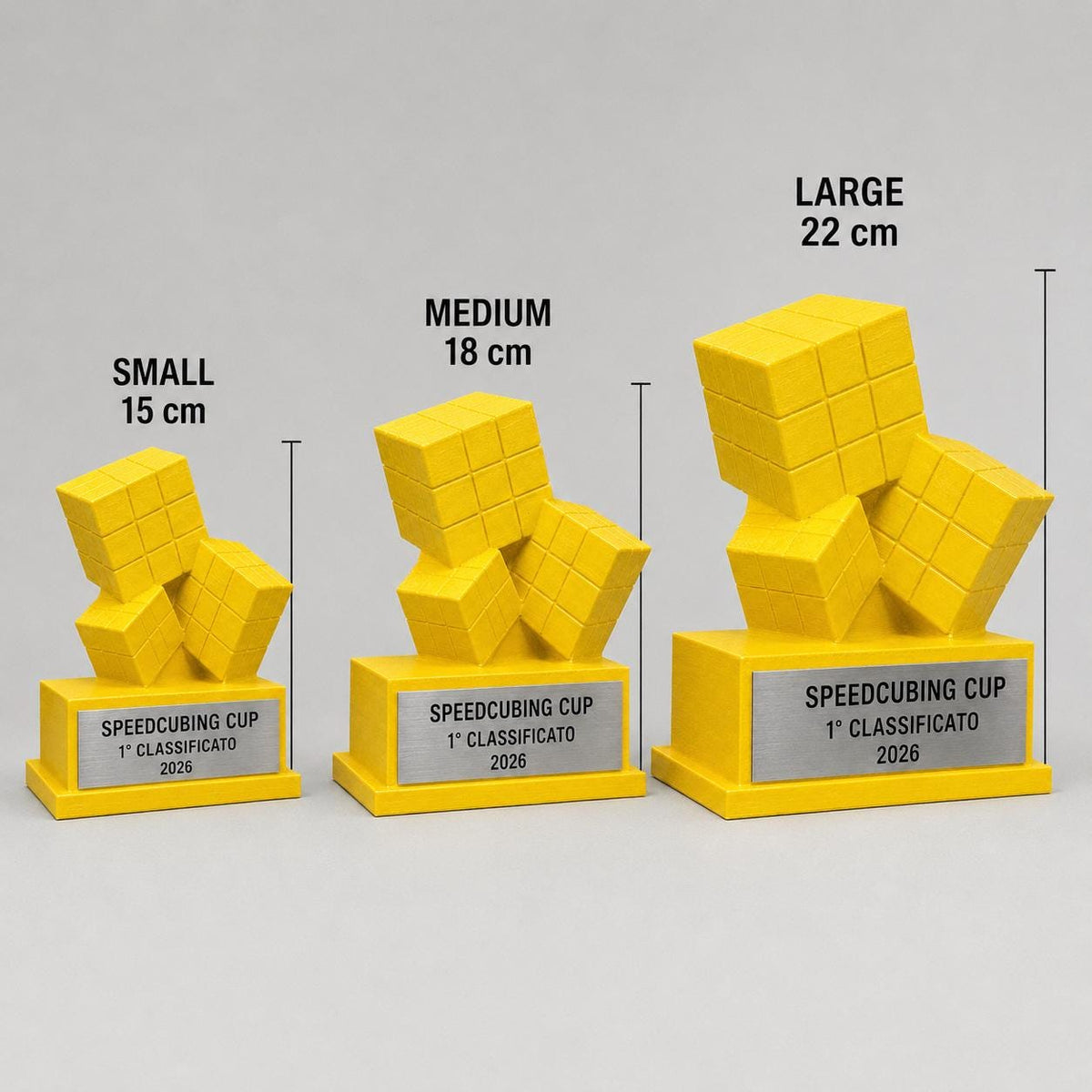 Trofeo Speedcubing Personalizzato, Premio Sportivo per Gare di Velocità, Club, Scuole e Associazioni