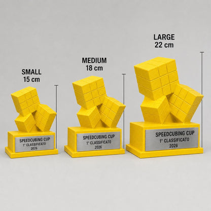 Trofeo Speedcubing Personalizzato, Premio Sportivo per Gare di Velocità, Club, Scuole e Associazioni