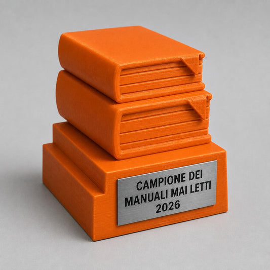Trofeo Campione dei Manuali Mai Letti Personalizzato, Regalo Divertente per Amico, Collega, Papà o Nonno