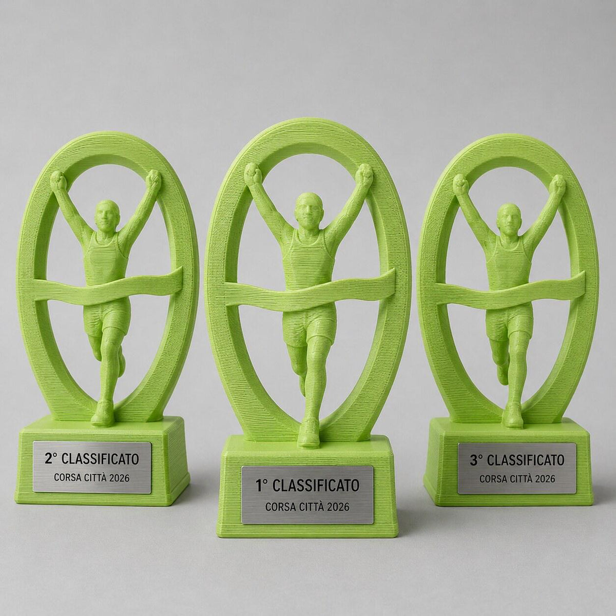 Set Trofei Running Traguardo Personalizzati, 3 6 o 10 Premi per Gare Podistiche, Club e Associazioni con Logo
