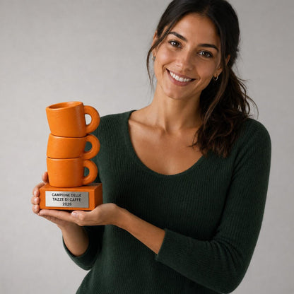 Trofeo Campione delle Tazze di Caffè Personalizzato, Regalo Divertente per Collega, Amico, Papà o Mamma