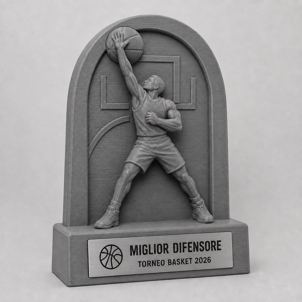 Trofeo Basket Stoppata Difensiva Personalizzato, Premio Miglior Difensore per Tornei, Club e Squadre, 15 18 o 22 cm