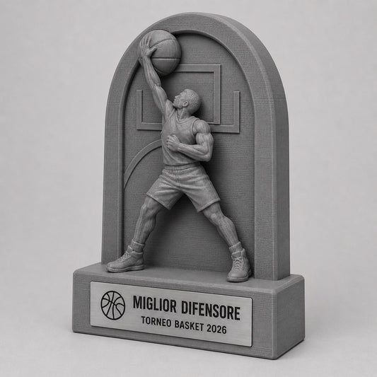 Trofeo Basket Stoppata Difensiva Personalizzato, Premio Miglior Difensore per Tornei, Club e Squadre, 15 18 o 22 cm