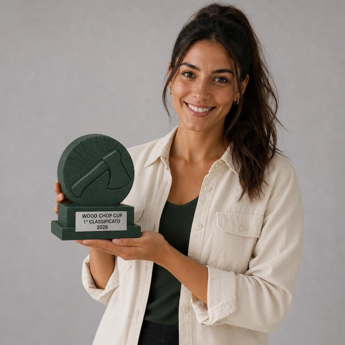 Trofeo Taglio Sportivo della Legna Personalizzato, Premio Wood Chopping con Targhetta Incisa per Gare ed Eventi