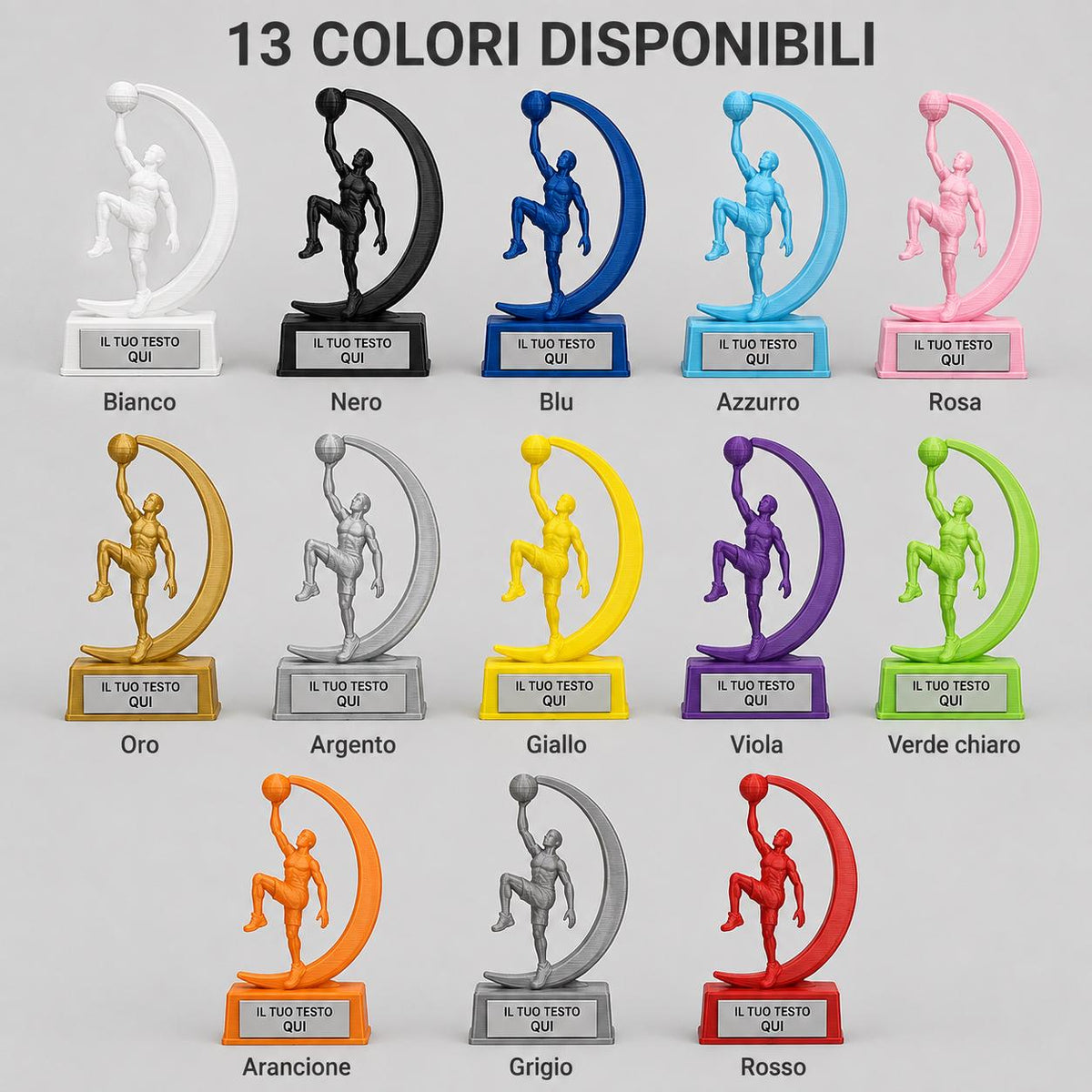 Trofeo Basket Sottomano Personalizzato, Premio Miglior Realizzatore per Tornei, Club e Squadre, 15 18 o 22 cm