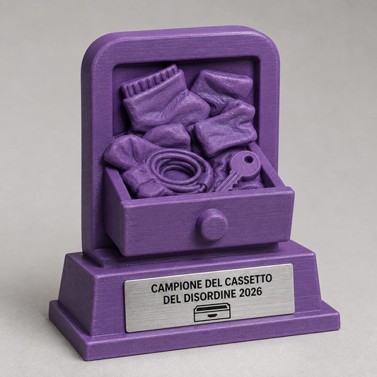 Trofeo Campione del Cassetto del Disordine Personalizzato, Regalo Divertente per Amico, Collega, Famiglia o Coinquilino