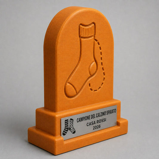 Trofeo Campione del Calzino Spaiato Personalizzato, Regalo Divertente per Amico, Collega, Famiglia o Coinquilino
