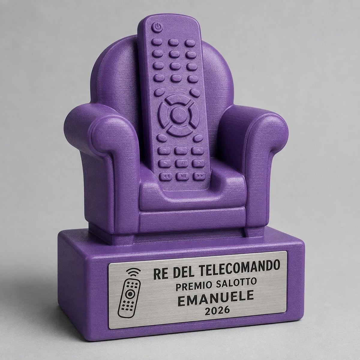 Trofeo Re del Telecomando Personalizzato, Regalo Divertente per Papà, Nonno, Amico o Collega