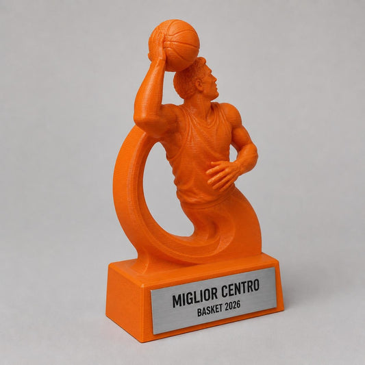 Trofeo Basket Miglior Centro Personalizzato, Premio Pallacanestro per Tornei e Squadre, 15 18 o 22 cm