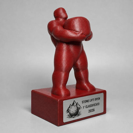 Trofeo Sollevamento Pietra Personalizzato, Premio Stone Lifting per Gare di Forza con Targhetta Incisa