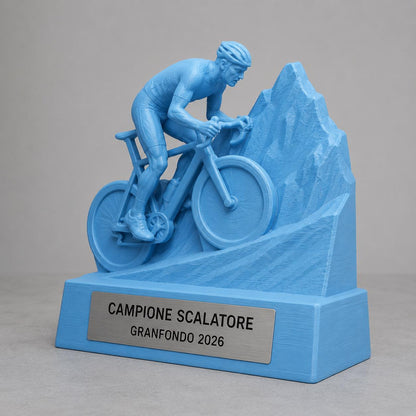 Trofeo Ciclismo Scalatore in Salita Personalizzato, Premio Granfondo per Gare, Club e Squadre, 15 18 o 22 cm