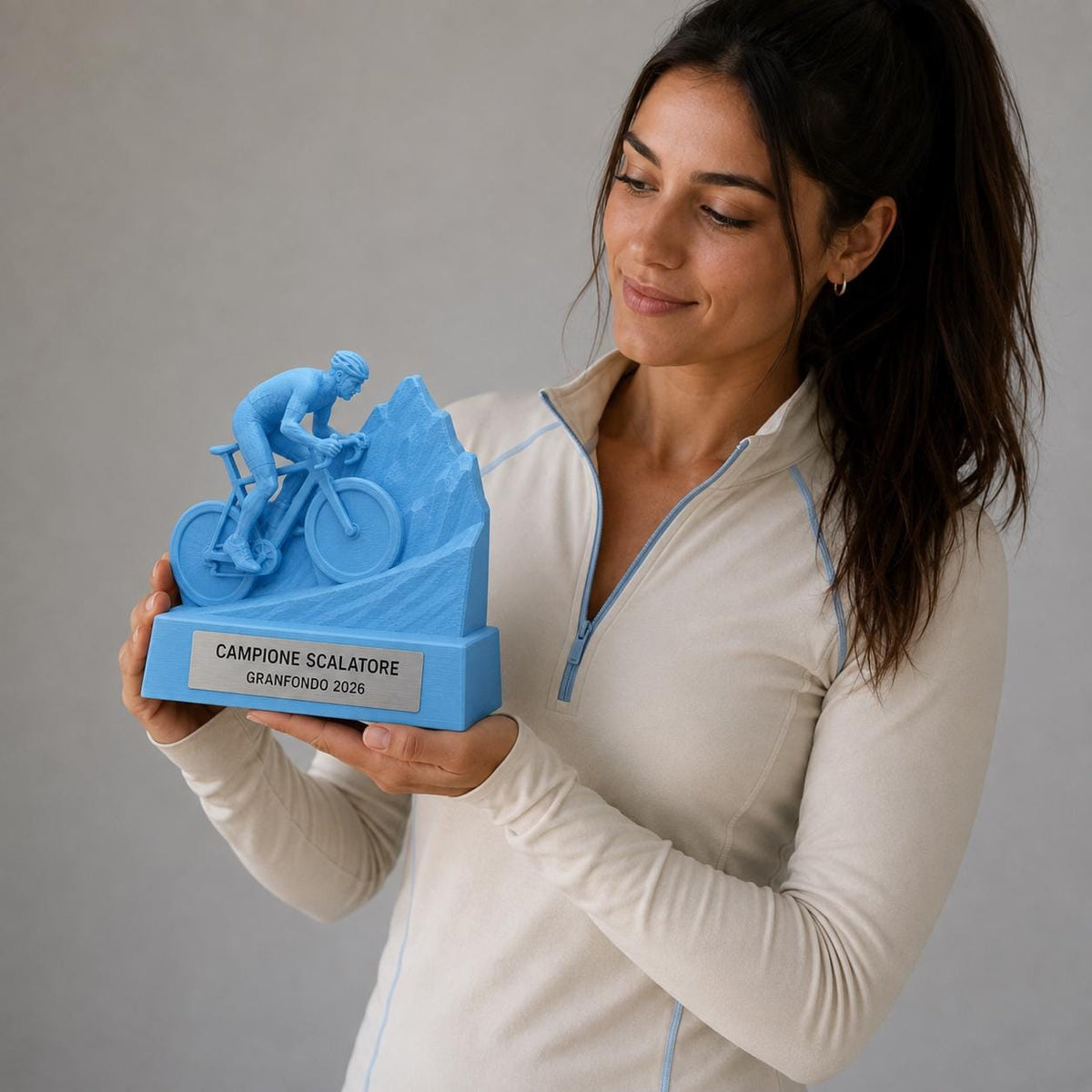 Trofeo Ciclismo Scalatore in Salita Personalizzato, Premio Granfondo per Gare, Club e Squadre, 15 18 o 22 cm