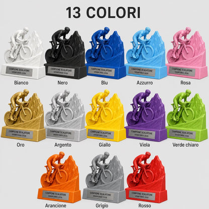 Trofeo Ciclismo Scalatore in Salita Personalizzato, Premio Granfondo per Gare, Club e Squadre, 15 18 o 22 cm