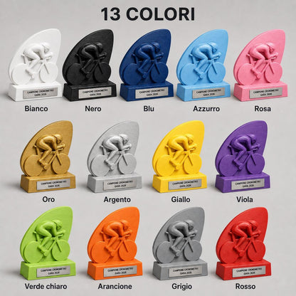 Trofeo Ciclismo Cronometro Personalizzato, Premio Gara a Tempo per Club e Squadre, 15 18 o 22 cm