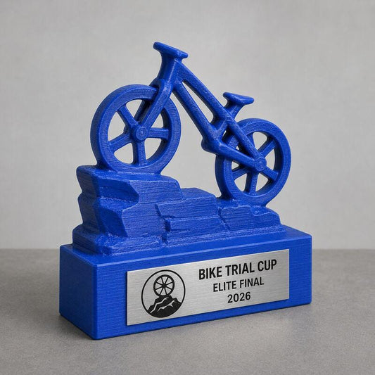 Trofeo Bike Trial Personalizzato, Premio Sportivo per Gare, Club e Categorie con Targhetta Incisa