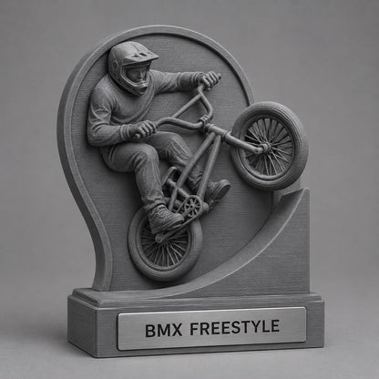 Trofeo BMX Freestyle Tabletop Personalizzato, Premio Rider per Gare, Skatepark, Club e Squadre, 15 18 o 22 cm