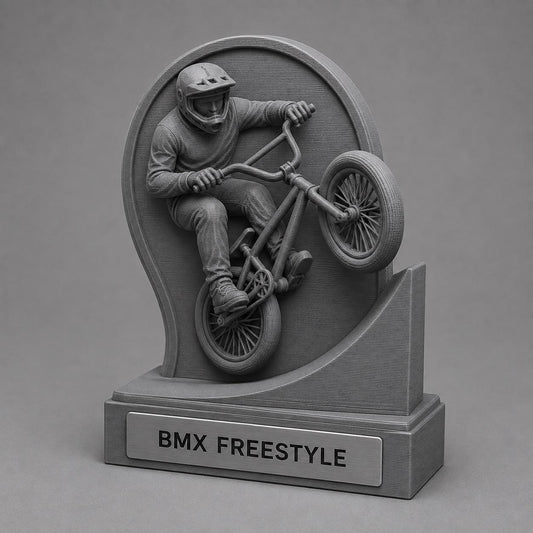 Trofeo BMX Freestyle Tabletop Personalizzato, Premio Rider per Gare, Skatepark, Club e Squadre, 15 18 o 22 cm