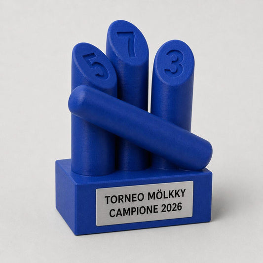 Trofeo Mölkky Personalizzato con Birilli, Premio Sportivo per Tornei, Club e Squadre con Logo e Targhetta Incisa