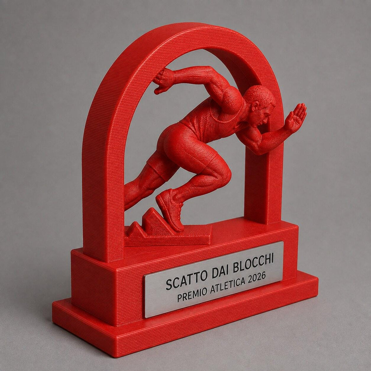 Trofeo Atletica Scatto dai Blocchi Personalizzato, Premio Running Sprint per Gare e Società Sportive, 15 18 o 22 cm
