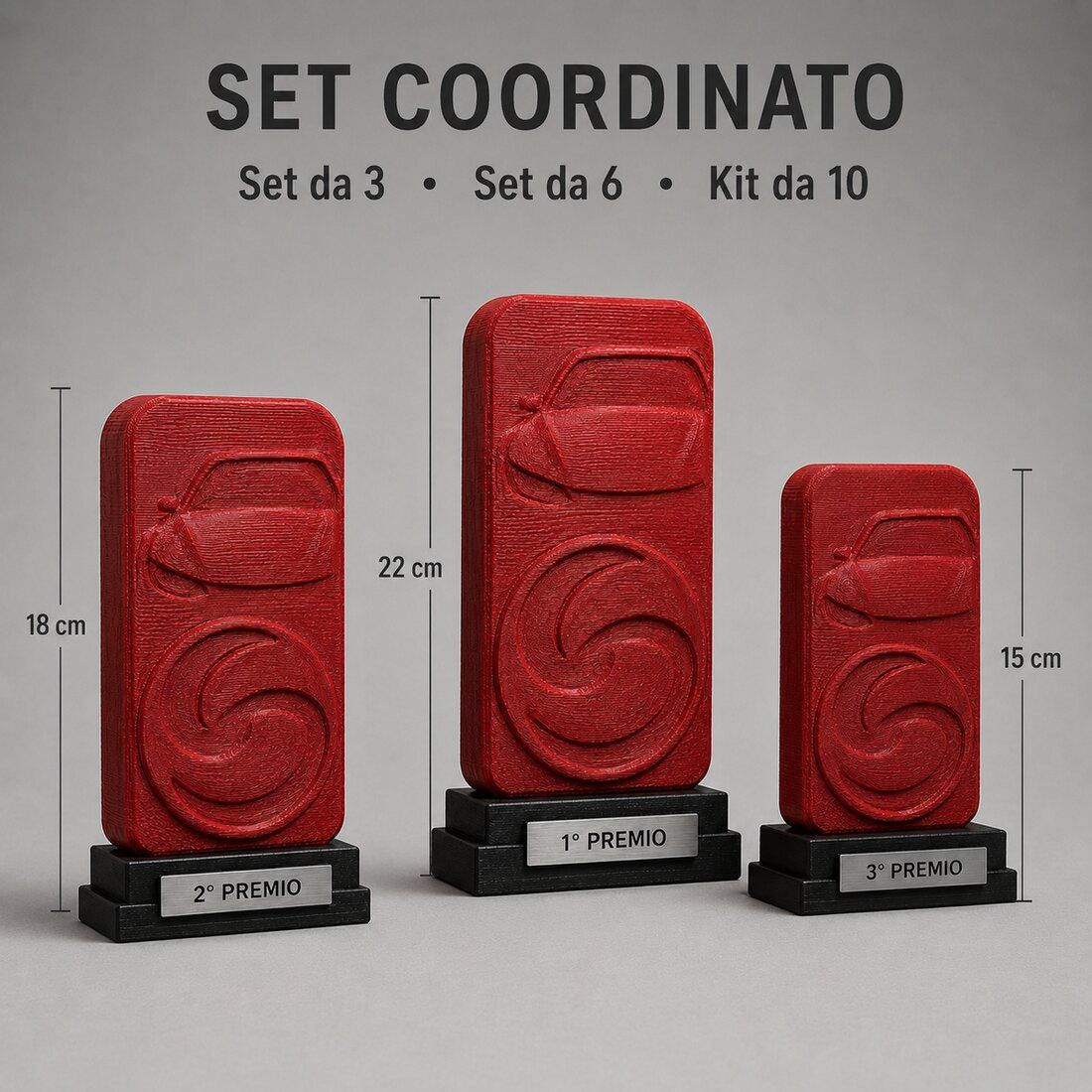 Set Podio automobilismo officine tuning Car Detailing Cura Auto Personalizzato, 3 6 o 10 Trofei per Gare, Officine, Club ed Eventi con Logo