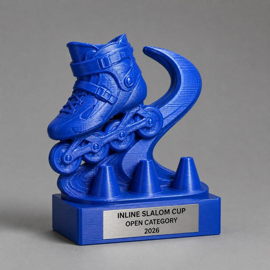 Trofeo Freestyle Slalom su Pattini Personalizzato, Premio Sportivo per Gare, Club e Scuole con Targhetta Incisa