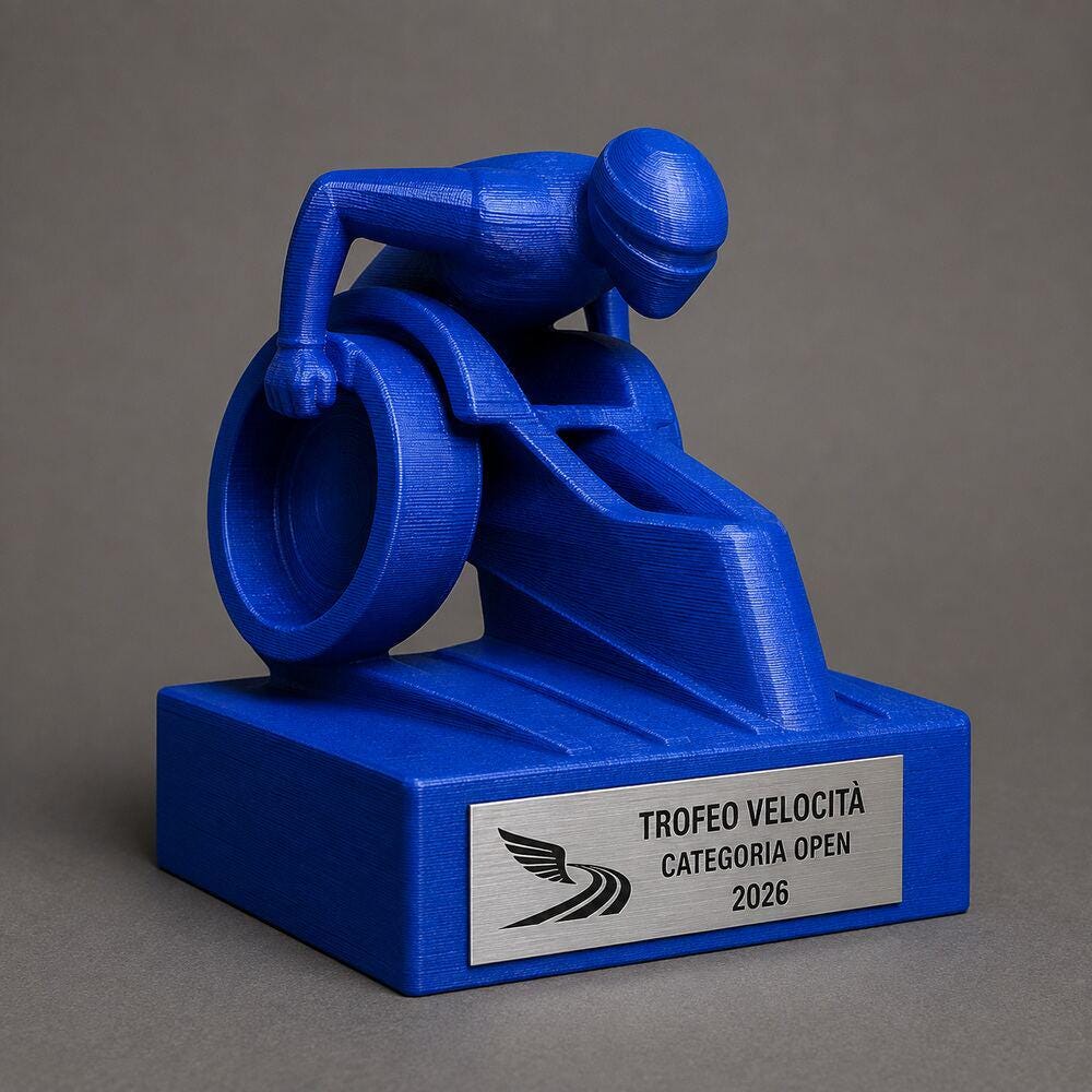 Trofeo Corsa in Carrozzina Personalizzato, Premio Wheelchair Racing per Gare, Club e Categorie con Targhetta Incisa