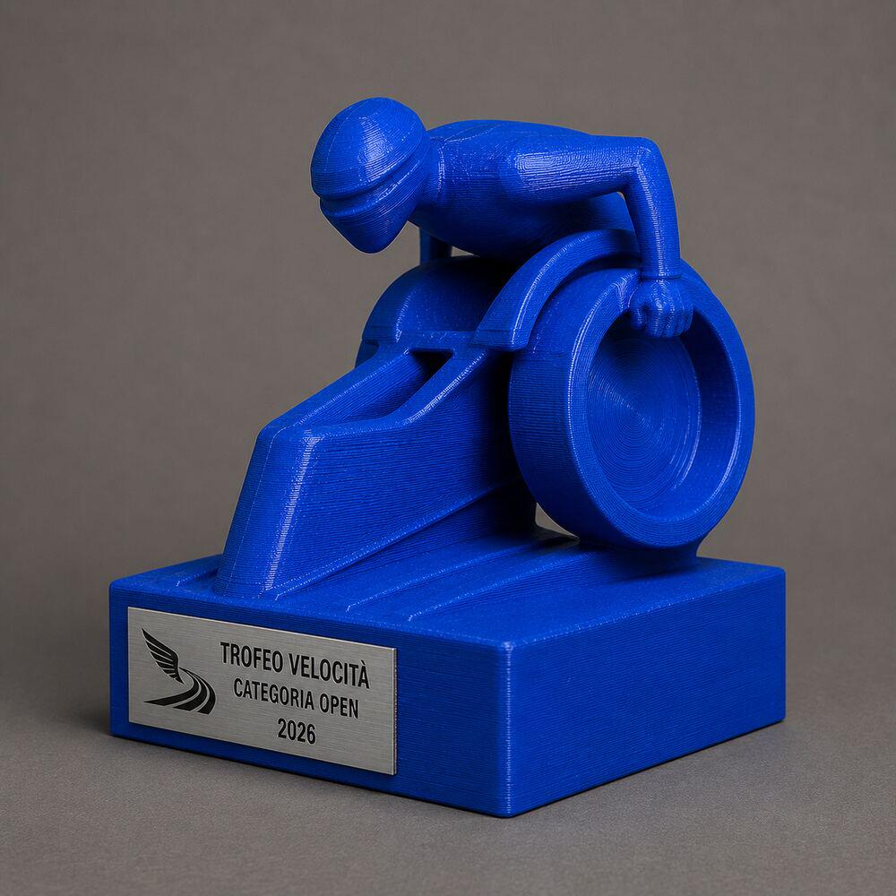 Trofeo Corsa in Carrozzina Personalizzato, Premio Wheelchair Racing per Gare, Club e Categorie con Targhetta Incisa