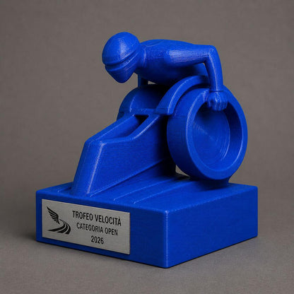Trofeo Corsa in Carrozzina Personalizzato, Premio Wheelchair Racing per Gare, Club e Categorie con Targhetta Incisa