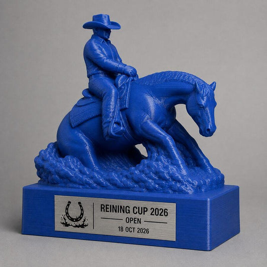 Trofeo Reining Personalizzato, Premio per Gare Western, Club Ippici e Campionati con Targhetta Incisa