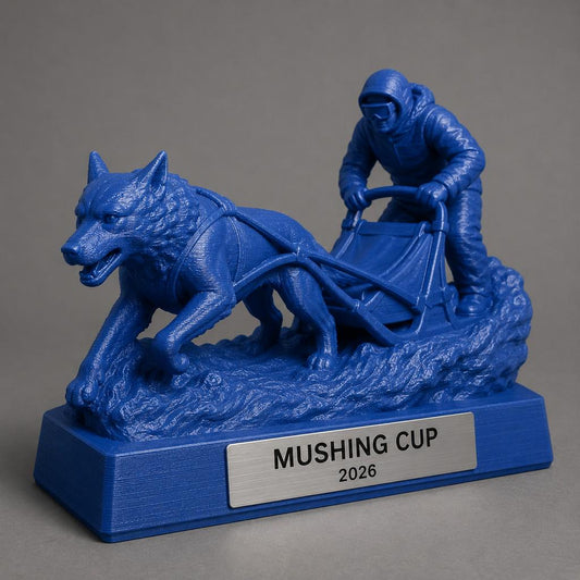 Trofeo Mushing Personalizzato, Premio Sled Dog per Gare su Slitta, Club e Categorie con Targhetta Incisa