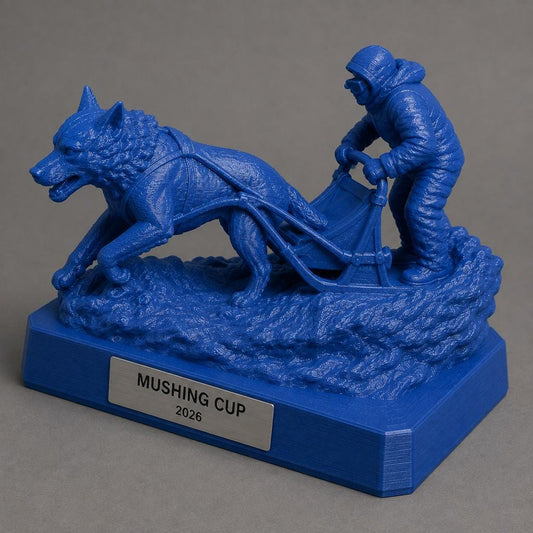 Trofeo Mushing Personalizzato, Premio Sled Dog per Gare su Slitta, Club e Categorie con Targhetta Incisa