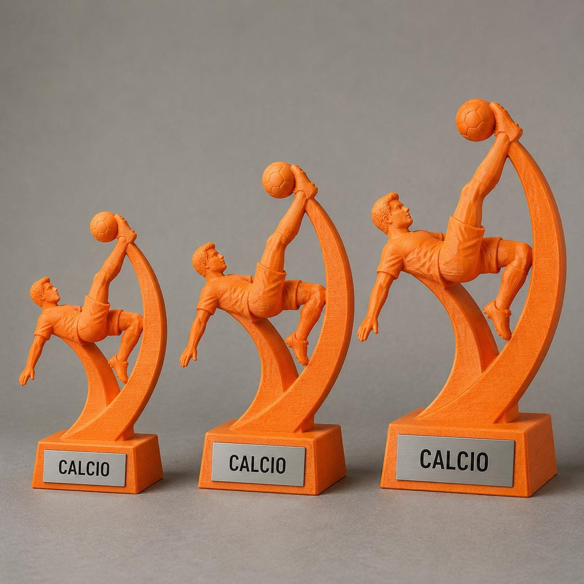 Set Trofei Calcio Rovesciata Acrobatica Personalizzati, 3 6 o 10 Premi per Tornei, Club e Squadre con Logo