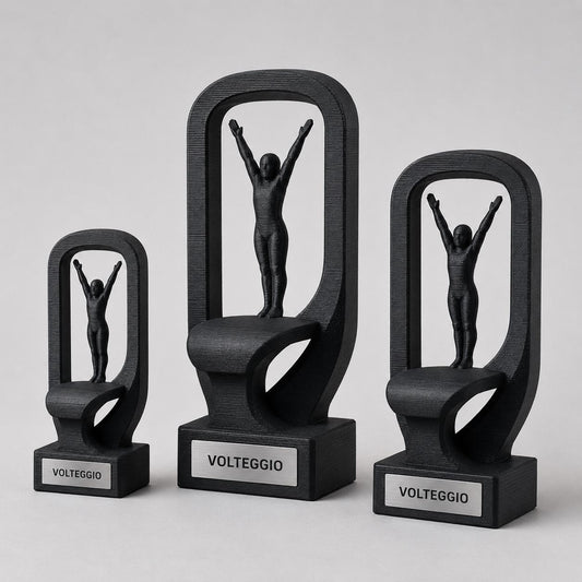 Set Trofei Ginnastica Volteggio Perfetto Personalizzati, 3 6 o 10 Premi per Gare, Scuole, Club e Squadre con Logo