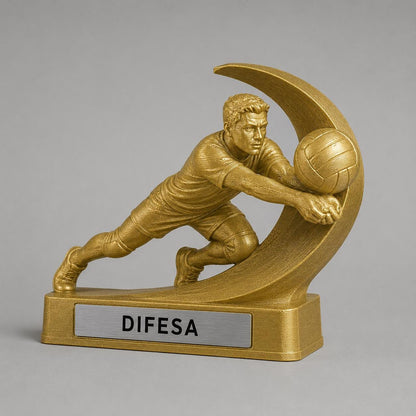 Trofeo Pallavolo Bagher in Tuffo Personalizzato, Premio Difesa per Tornei, Club e Squadre, 15 18 o 22 cm