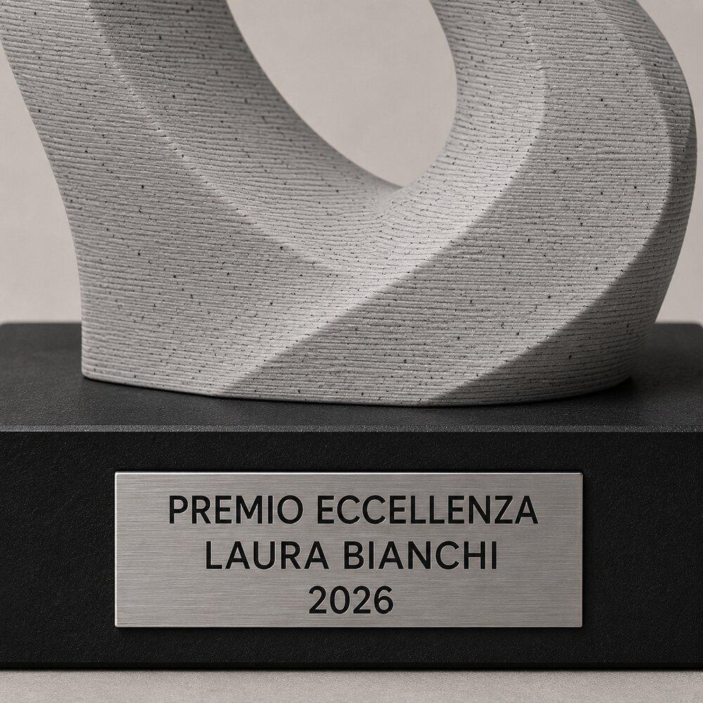 Trofeo Astratto Effetto Pietra Ascesa Personalizzato, Premio Elegante per Azienda e Leadership, 15 18 o 22 cm