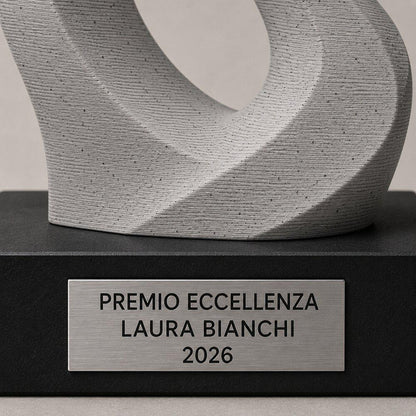 Trofeo Astratto Effetto Pietra Ascesa Personalizzato, Premio Elegante per Azienda e Leadership, 15 18 o 22 cm
