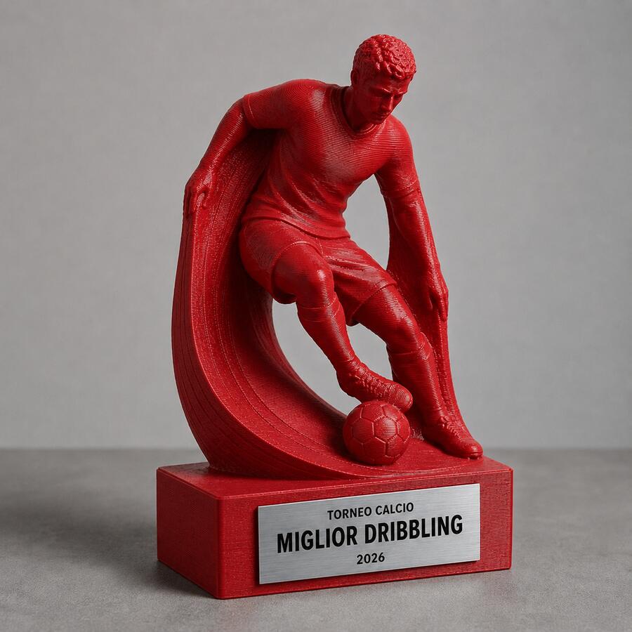 Trofeo Calcio Dribbling Personalizzato, Premio 3D per Tornei, Giocatori, Club e Scuole con Logo