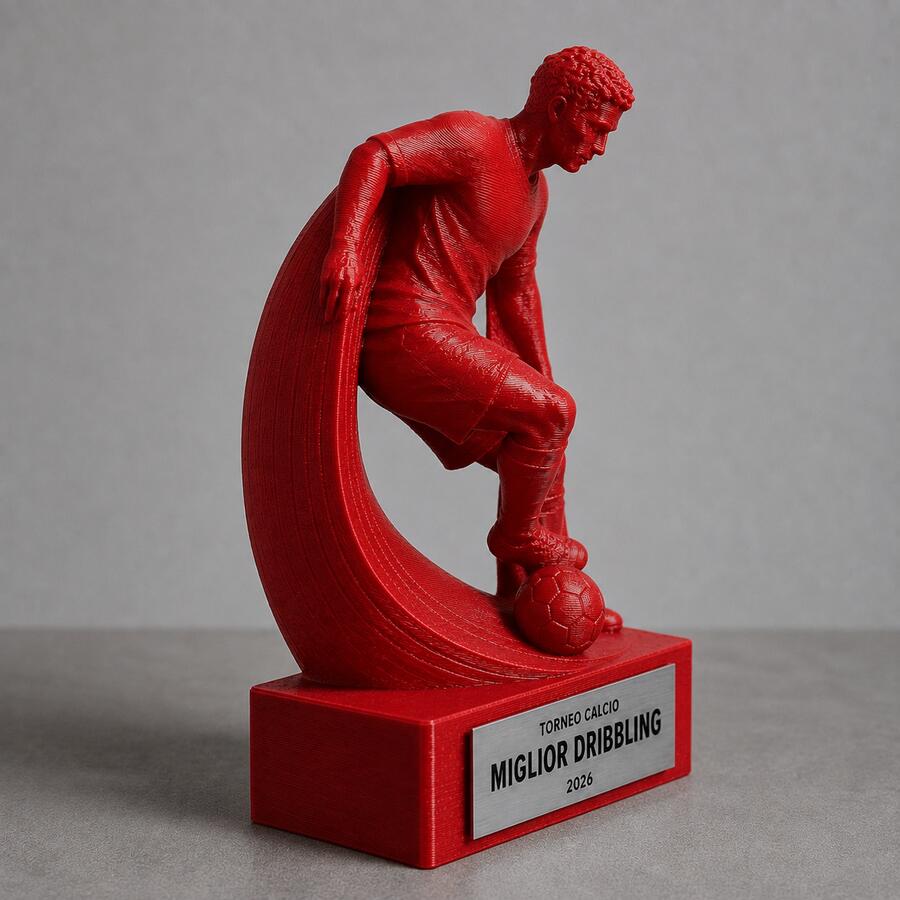Trofeo Calcio Dribbling Personalizzato, Premio 3D per Tornei, Giocatori, Club e Scuole con Logo
