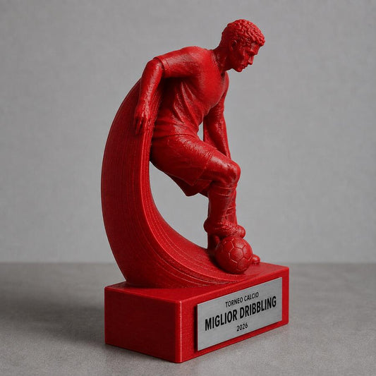 Trofeo Calcio Dribbling Personalizzato, Premio 3D per Tornei, Giocatori, Club e Scuole con Logo