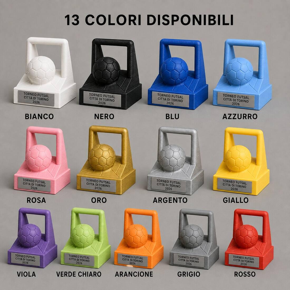 Trofeo Futsal Personalizzato, Premio Calcio a 5 con Porta e Pallone 3D per Tornei, Club e Scuole