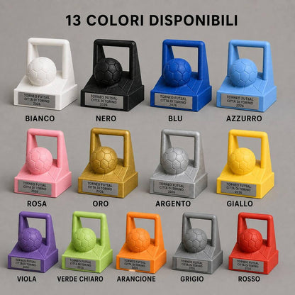 Trofeo Futsal Personalizzato, Premio Calcio a 5 con Porta e Pallone 3D per Tornei, Club e Scuole