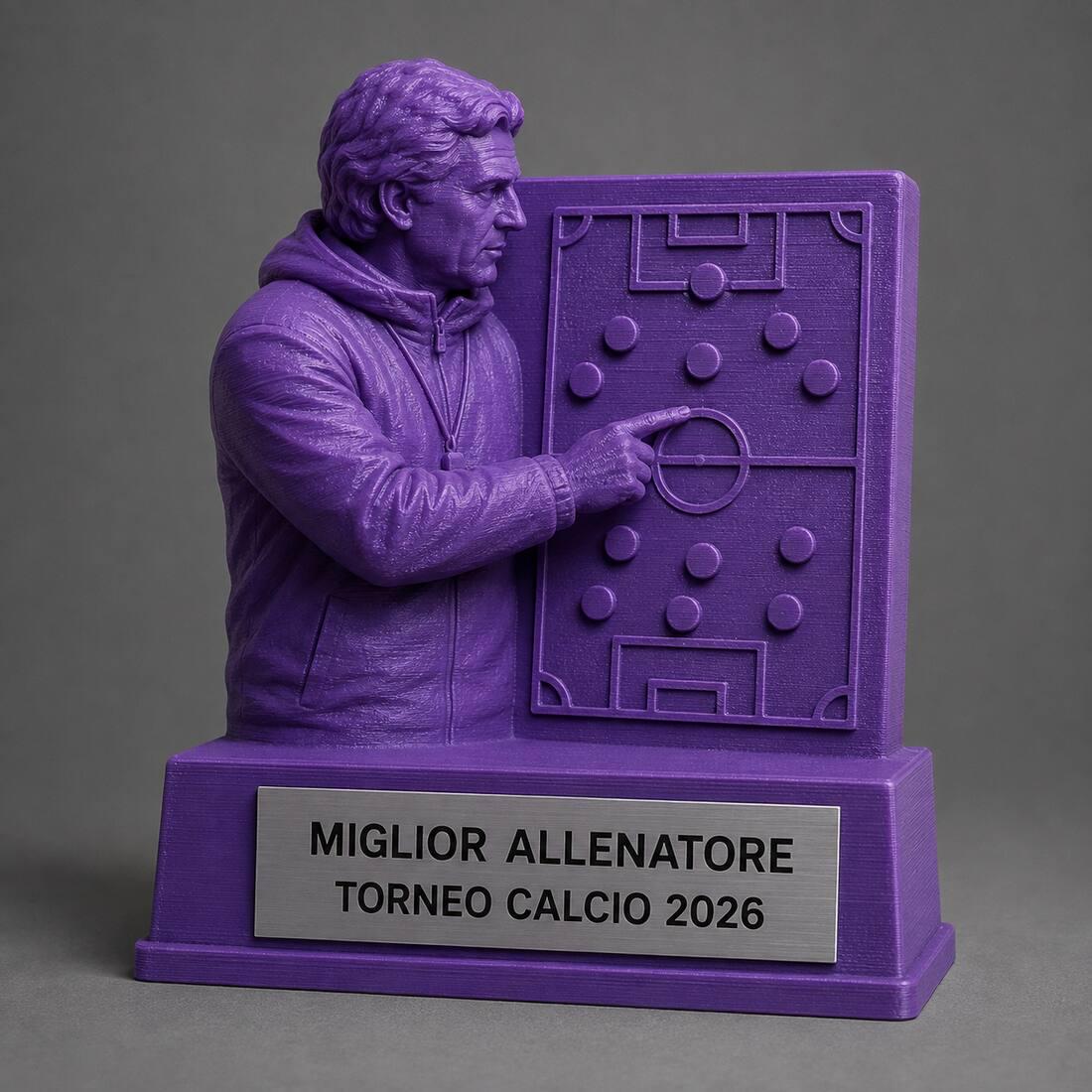 Trofeo Allenatore Calcio Personalizzato, Premio 3D con Lavagna Tattica per Mister, Club, Tornei e Scuole Calcio