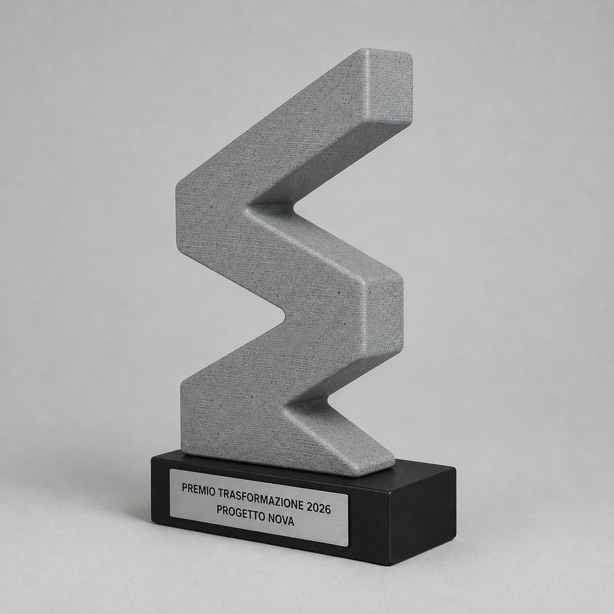 Trofeo Astratto Effetto Pietra Svolta Personalizzato, Premio Aziendale Trasformazione e Cambiamento, 15 18 o 22 cm