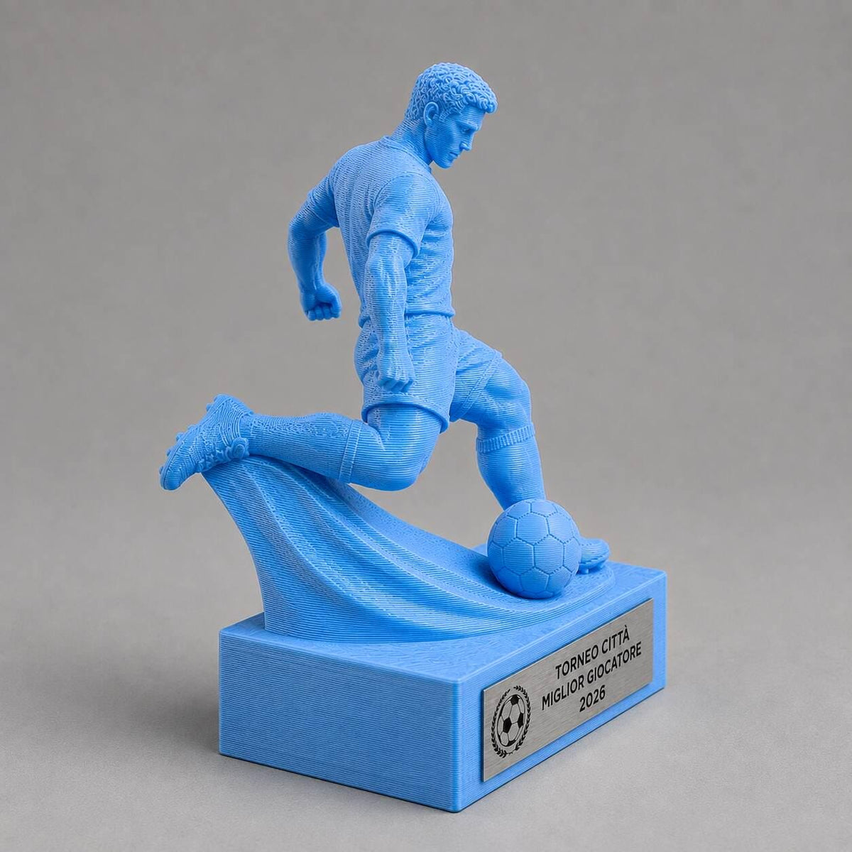 Trofeo Calcio Attaccante in Tiro Personalizzato, Premio 3D per Tornei, Giocatori, Club e Scuole con Logo