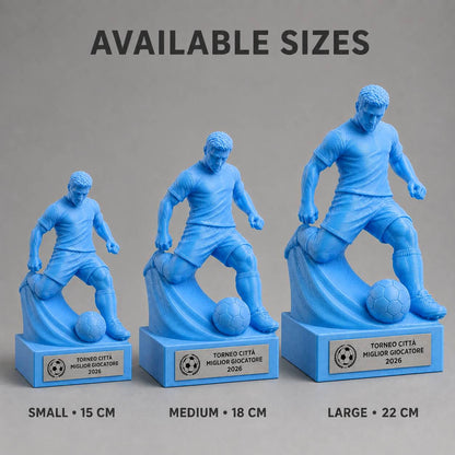 Trofeo Calcio Attaccante in Tiro Personalizzato, Premio 3D per Tornei, Giocatori, Club e Scuole con Logo